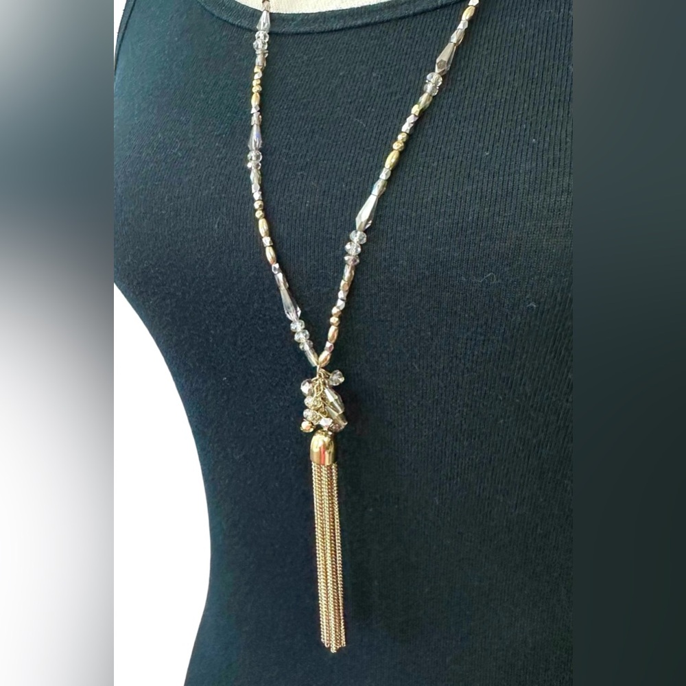 💛Loft Gold Tone Tassel Long Necklace